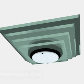3д модель современного квадратного потолочного светильника