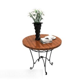 गोल आधुनिक कॉफी टेबल फूल फूलदान 3डी मॉडल