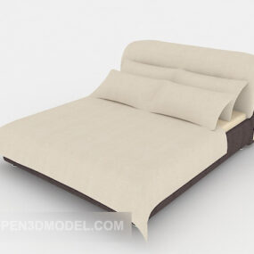 Modern Common Simple Double Bed 3d model