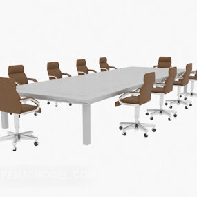 Modern Conference Table And Chair 3d model