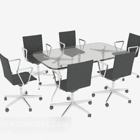 3д модель набора стульев для современного конференц-стола