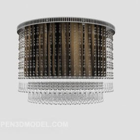 Lustre rond moderne en cristal V3 modèle 3D