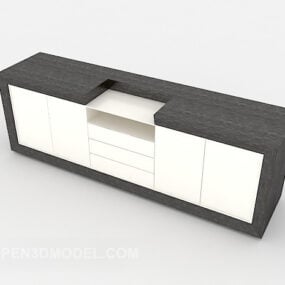 3д модель современного шкафа для телевизора на заказ в простом стиле