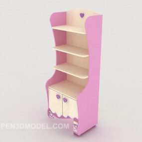 Modern Cute Pink Desk Furniture 3d model