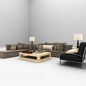 Modern Dark Sofa 3d model