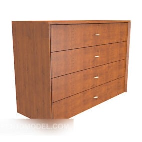 Modern Drawer Cabinet Mahogany 3d model