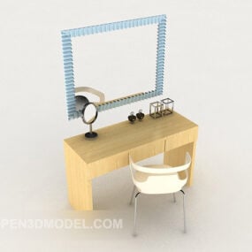Modern Dresser For Home With Mirror 3d model