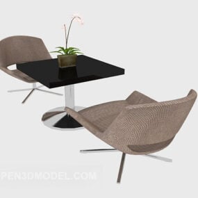 Modern Entertainment Table Chairs 3d model