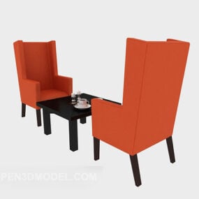 Entertainment Room Relax Table Chair Set 3d model