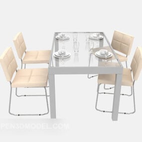 3d модель сучасного вишуканого мінімалістичного обіднього столу