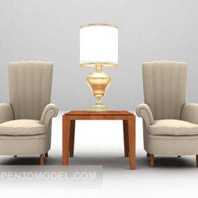 Modern Table Sofa Chair Furniture Set 3d model