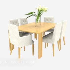 Tavolo da pranzo e sedia per famiglie moderne modello 3d