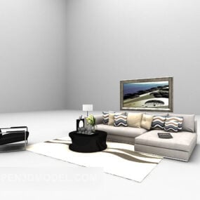Modello 3d del divano moderno per la famiglia
