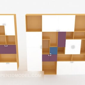 Ložnice šatní skříň s policí na straně 3D model