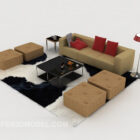 Moderna möbler gulbrun soffa