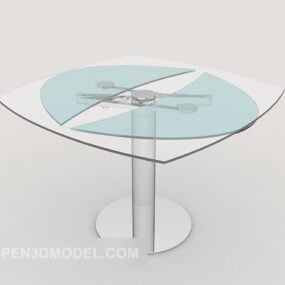 Moderní oválný skleněný konferenční stolek 3D model