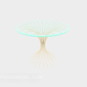 モダンな丸いガラスのソファサイドテーブル3Dモデル
