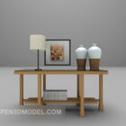 Modern Gray Console Table With Tableware