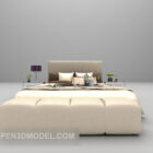 デイベッド家具付きのモダンな茶色のベッド