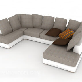 Conjuntos de sofás grises modernos modelo 3d