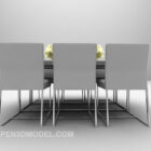 Modern grey dining table free 3d model