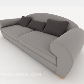 Canapé double gris moderne pour la maison modèle 3D