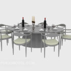 Sedia da tavolo moderna in legno massello grigio