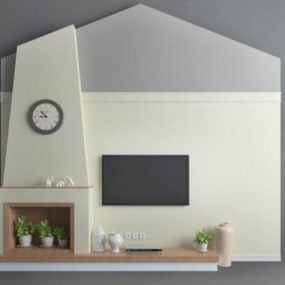 Modern Home Background Wall Furniture 3d model