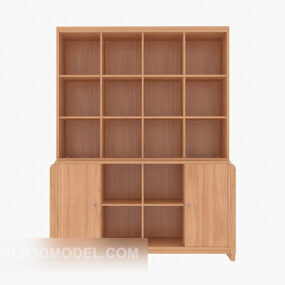 3д модель современного домашнего книжного шкафа-витрины