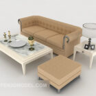 Moderne Home bruin houten combinatie Sofa