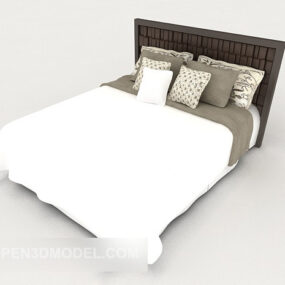 מודרני בית קז'ואל מיטה זוגית לבנה דגם תלת מימד