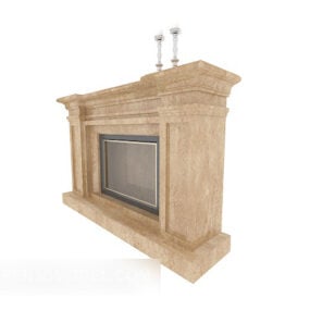 Modern Home Fireplace 3d model