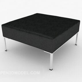 Modern Home Leather Stool Black Leather 3d model