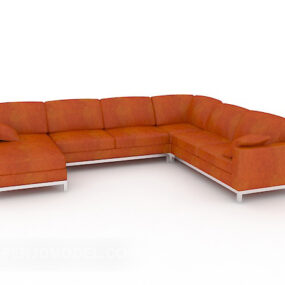 Modern Home Orange Multiplayer Sofa 3d model