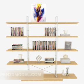 Mô hình 3d tủ sách đơn giản cho ngôi nhà hiện đại