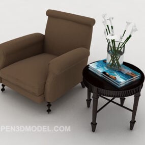 Domowa prosta sofa z dekoracją wazonową Model 3D