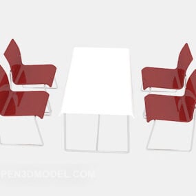 Modern Home Table Chairs Set 3d model