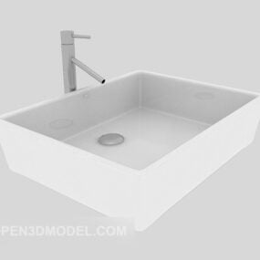 Lavabo de salle de bain avec robinet modèle 3D