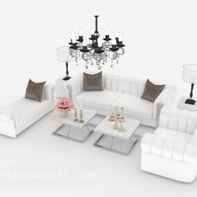 Modern Home White Combination Sofa 3d model
