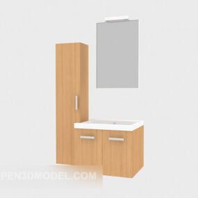 Modern Home Wooden Bath Cabinet 3d model