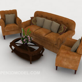 Modern Leather Sofa Sets 3d model
