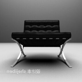 Modern Leather Metal Sofa 3d model