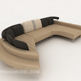 Modern Leather Multi-seaters Sofa 3d model