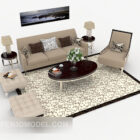 Nowoczesna jasnobrązowa minimalistyczna sofa łączona