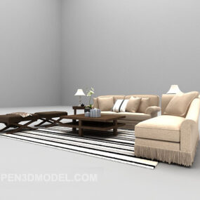 Modernes, helles Sofamöbel-3D-Modell