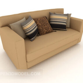 Modern Light-colored Double Sofa 3d model