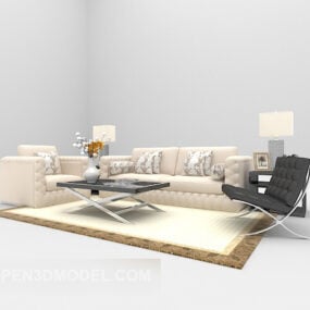 Modernes, helles Sofa 3D-Modell