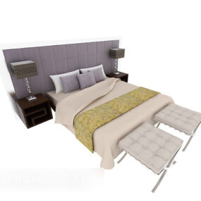 Modern Light Double Bed 3d model