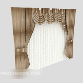 Modern Living Room Curtain 3d model