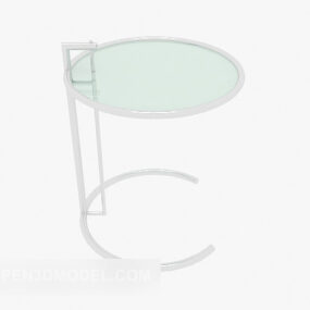 סלון מודרני שולחן צד זכוכית עגול דגם תלת מימד